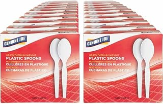 Genuine Joe Heavyweight Disposable White Spoons (Pack of 4,000)