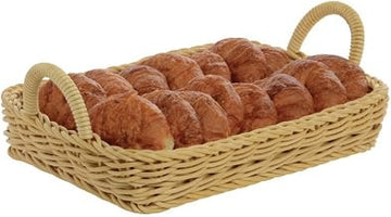 HUBERT Wicker Storage Basket, Brown Plastic Rectangular - 14 5/8 L x 10 1/2 W x 2 1/2 D
