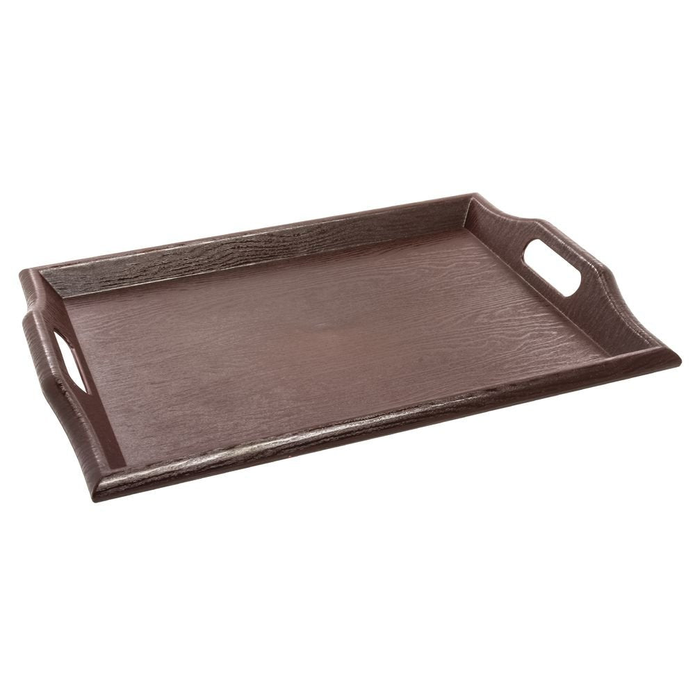 G.E.T. Mahogany SAN Plastic Serving Tray with Handles - 18" L x 14" W by G E T ENTERPRISES LLC – Plastic, Mahogany, Model RST-1815-M
