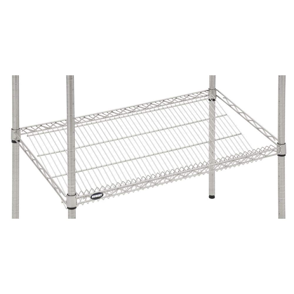 Slanted Soft Silver Wire Shelf Pack - 36" L x 18" W by HUBERT – Large, Silver, Model SLT1836TA