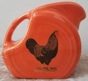 Fiesta Mini Disc Pitcher w/Chicken Belvedere Rooster - HLC USA - Poppy