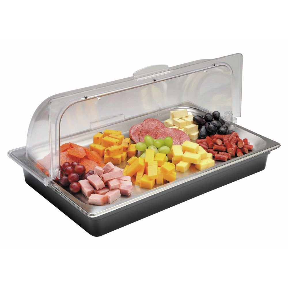 Chilled Buffet Server 21"L x 13"W x 9 1/4"H by HUBERT – 21 inches (L) x 13 inches (W) x 9.25 inches (H), 21.0 liters, Stainless Steel, Silver, Model X88189L