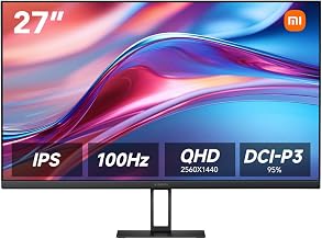 XIAOMI 2K Monitor A27Qi - 27-inch QHD IPS Computer Display, 100Hz Refresh Rate, ΔE<2 Color Accuracy, 95% DCI-P3, 100% sRGB, Low Blue Light Mode, Adjustable Stand, for Home and Office