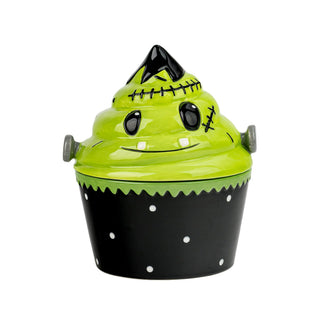 Frankenstein Cupcake Canister by 10 Strawberry Street – Small, 9.0 fluid_ounces, Dolomite, black & green, Model DS-FRC-29-30-003