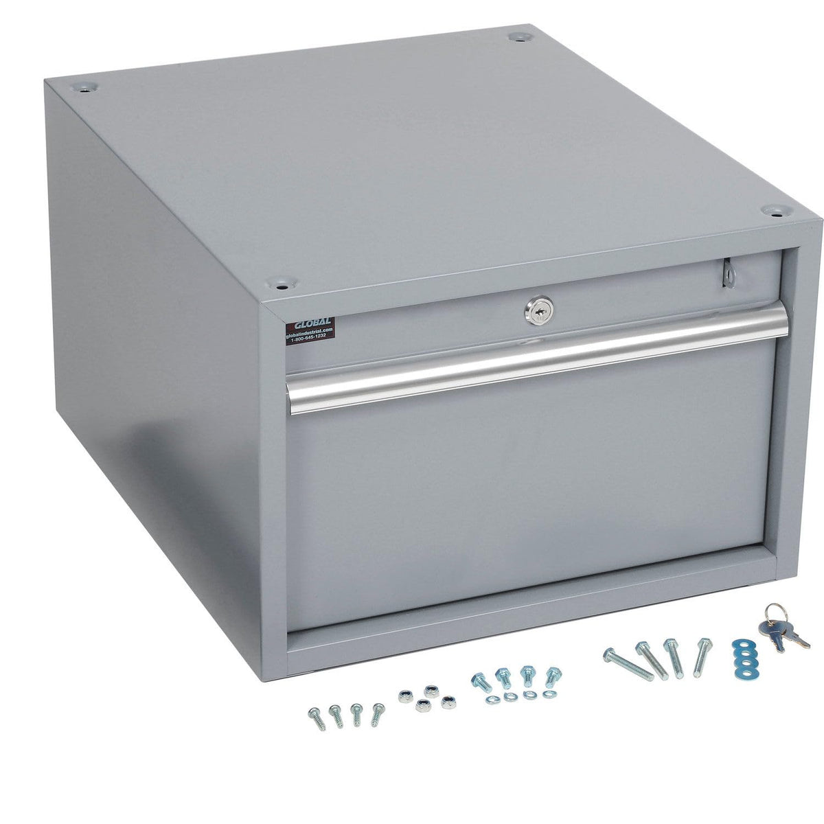 Stacking Workbench Drawer by Global Industrial – 20"L x 17.25"W x 12"H, Alloy Steel, Gray, Model 606958GY