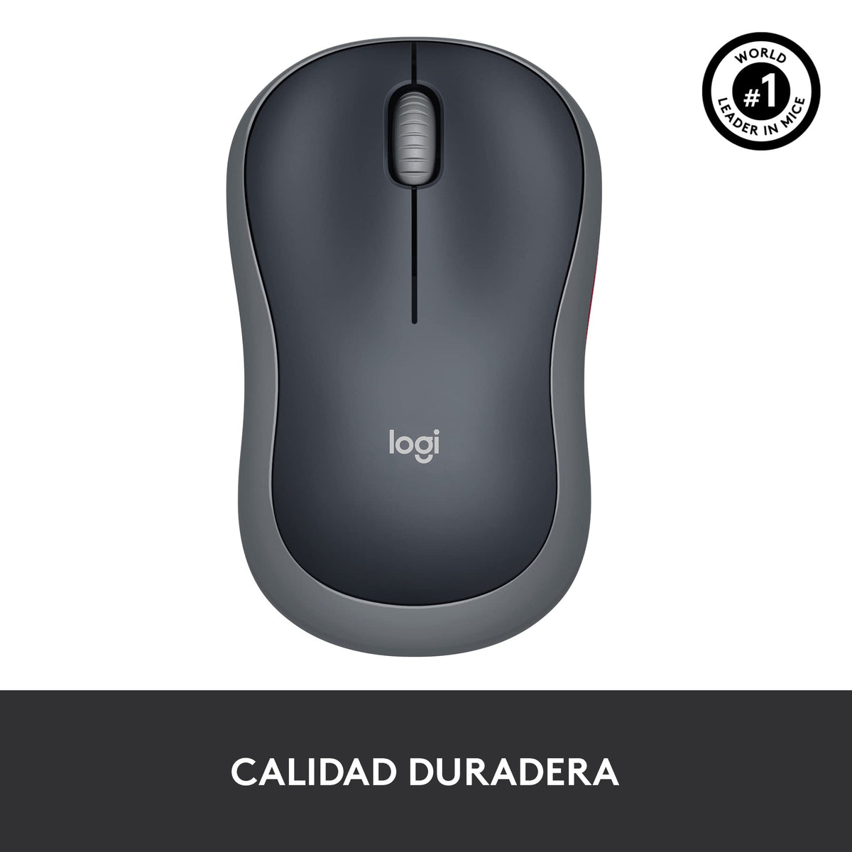 Wireless Mouse - Gray (Renewed) by Logitech – 1-Pack, Metal, gray, Model M185