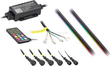 Heise by Metra Chasing Dash Trim Accent Light Kit, LED, 2 Piece, 3 ft Strips, Interior, with Controller and Remote