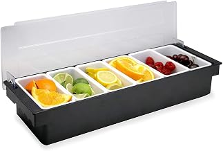 Tablecraft (102) 6-Compartment Black Plastic Condiment Holder