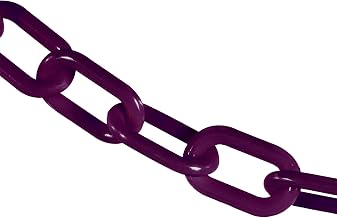 Mr. Chain Plastic Barrier Chain, Purple, 25 ft Length (51023-25) | UV-resistant HDPE plastic, heavy duty crowd control barrier, industrial and construction sites, 300-lb tensile, made in USA
