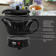 Prime Cuisine Electric Gravy Boat Warmer, 17 Ounces, Black