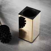 Compact Size Square Stainless Steel Toilet Brush Set with Lid Long Handle and Round Brushs Head Splash-Proof by FYorbitH – One Size, One Color, Model FYorbitH