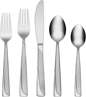 Oneida Madeline 51 Piece Everyday Flatware Set with Caddy, Service for 8, 18/0 Stainless Steel, Silverware Set