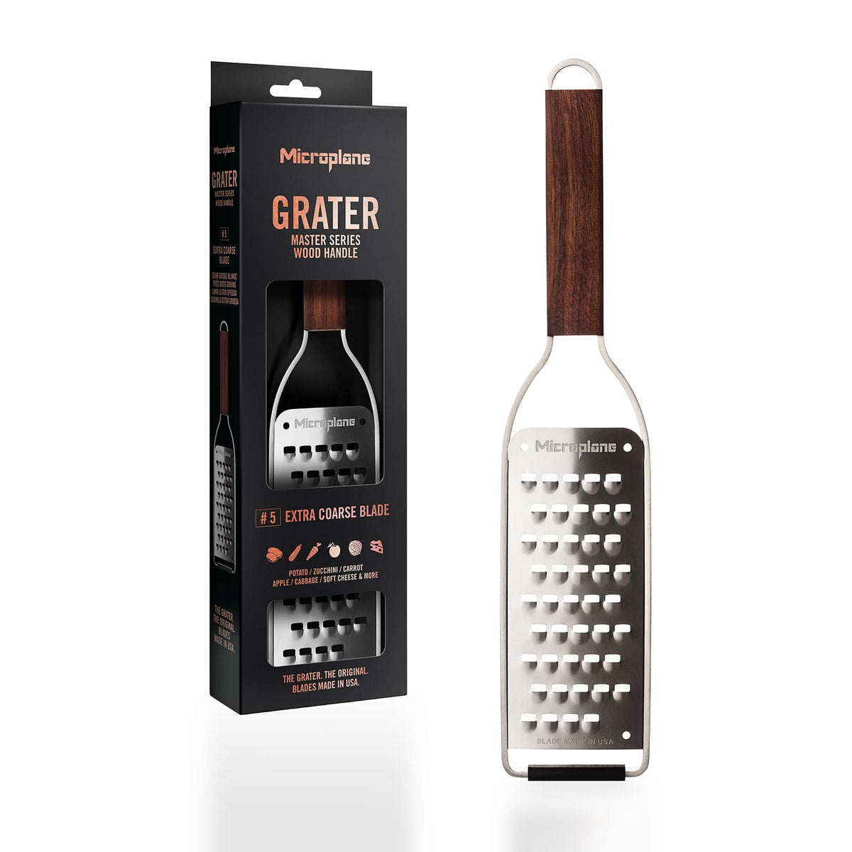 43308E Grater Master Extra COARSE by Microplane – One Size, Stainless Steel, Silver, Model 0098399433080