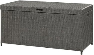 Palm Harbor Outdoor Wicker Storage Bin Gray, Weather-Resistant Material, Stylish Design, Durable Construction, Weatherproof for Patio and Garden