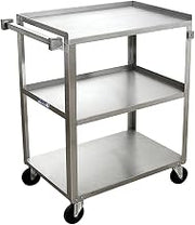 HUBERT Utility Cart with 3 Shelves Stainless Steel - 27 1/2" L x 16 3/4" W x 32" H