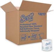 Kimberly-Clark Professional 100% Recycled Fiber Roll Bathroom Tissue- 550 Sheets/Roll | 80/Carton by Scott – 473 sheet (Pack of 80), Paper, White, Pack of 80, Model 13217