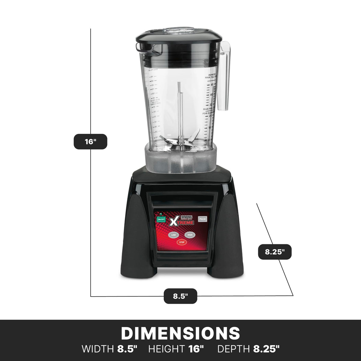Blender with Electronic Keypad & 48 oz. Copolyester Jar by Waring – 48 Ounce Copolyester Jar, 48.0 fluid_ounces, Co-Polyester, Black, Model MX1050XTXP