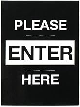 Aarco Products Inc. Black Hardwood "Please Enter Here" Sign - 10.375" x 12.875"