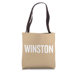 WINSTON Tote Bag by WINSTON Name Text Desings – 16 inches, White, Model CFMZ3X23R5RUS_16INCHES