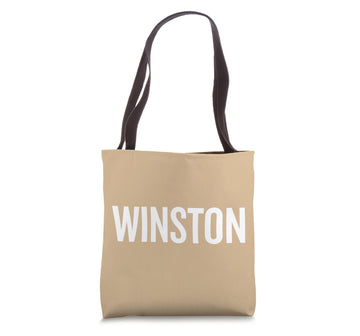 WINSTON Tote Bag by WINSTON Name Text Desings – 16 inches, White, Model CFMZ3X23R5RUS_16INCHES
