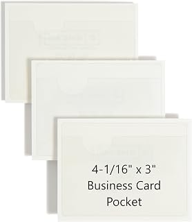 SMEAD Self-Adhesive Poly Pocket, Business Card Document Size, Clear Pockets, Storage Labels, 100 per Box, 4-1/16" x 3" (68123)