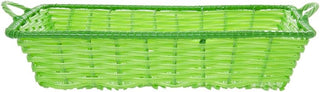 HUBERT Storage Basket with Handles, Green, Rectangular - 18"L x 12"W x 3 1/2"H