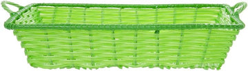 HUBERT Storage Basket with Handles, Green, Rectangular - 18"L x 12"W x 3 1/2"H
