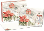 Lang, Poinsettia Village Boxed Christmas Cards