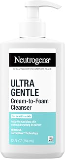 Neutrogena Ultra Gentle Cream to Foaming Face Wash, 12 fl oz