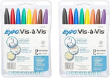 EXPO 16078 Vis-A-Vis Wet-Erase Overhead Transparency Markers, Fine Point, Assorted Colors, 2 Packages (8-Count)