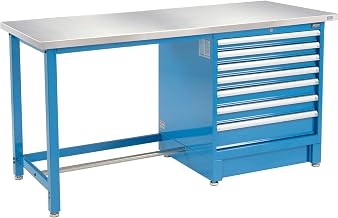 Global Industrial 72" Wx30 D Modular Workbench with 7 Drawers, Stainless Steel Square Edge, BL