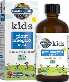 Garden of Life Kids Plant Omega-3 Liquid Supplement, Strawberry, 2 Fl Oz