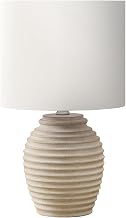 Monarch Specialties I 9865 Lighting, 17" H, Table Lamp, Beige Resin, Ivory/Cream Shade, Contemporary