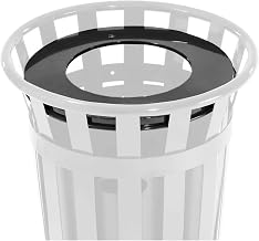 Global Industrial Flat Lid for 36 Gallon Trash Can, Steel, Black