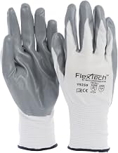 Tucker FlexTech White Knit Work Gloves with Grey Nitrile Palm - Extra Large. 1 Pair