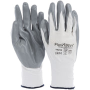 Tucker FlexTech White Knit Work Gloves with Grey Nitrile Palm - Extra Large. 1 Pair by TUCKER SAFETY PRODUCTS INC – X-Large, Knit, White, Pack of 2, Model 43551042327