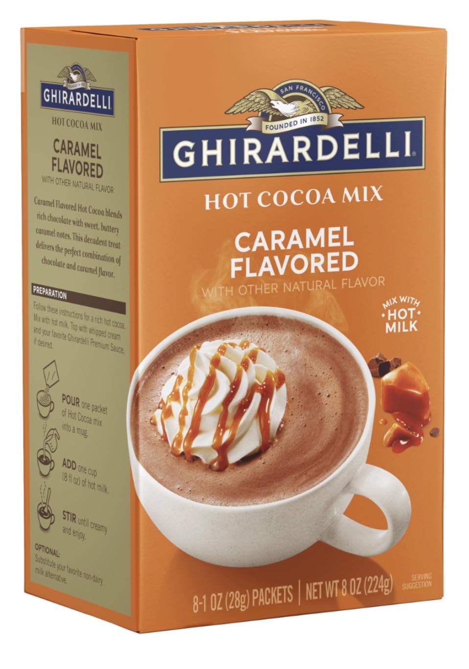 Ghirardelli Caramel / 8 ct (Pack of 1) / 1 Cocoa