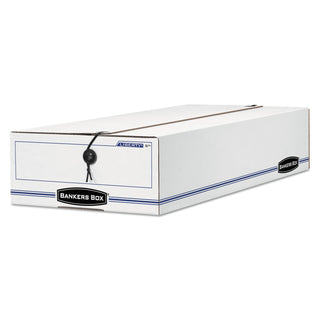 FEL00003 - Liberty Storage Box by Bankers Box – 6 1/4" x 24" x 4 1/2", Paper, White/Blue