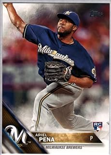 2016 Topps Series 2 Baseball #430 Ariel Pena RC Rookie Milwaukee Brewers Official MLB Trading Card