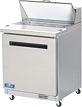 Arctic Air AMT28R 28-Inch 1-Door Mega Top Refrigerated Sandwich/Salad Prep Table With Refrigerated Base, 115v, Silver