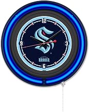 Holland Bar Stool Clk15BKSeaKrk NHL 15 in. Dia. Seattle Kraken Double Neon Wall Clock Black