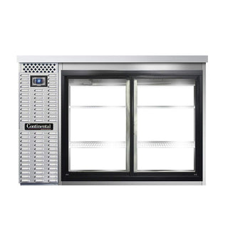 BBC50S-SS-SGD-PT Two Section Sliding Glass Door Refrigerated Pass-Thru Back Bar Cooler by Continental Refrigerator – Commercial Grade