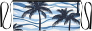 Blue Palm Trees Waist Apron with 3 Pockets Waiter Server Short Aprons 25.2x11.8 Inch Stain Resistant Apron for Kitchen Garden Restaurant 1 Pack