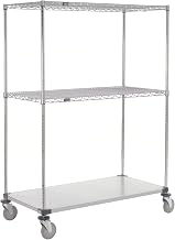Nexel Open Sided Wire Exchange Truck, 2 Wire 1 Galvanized Shelf, 800 Lb Cap, 60x24x69