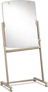 Quartet Easel, 72" High, 31" x 41" Total Erase Whiteboard, Reversibile, Mobile, Neutral Frame (300TE)