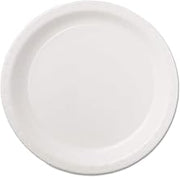 Coated Paper Dinnerware, Plate, 9'', White, 50/Pack, 10 Packs/Carton, Sold as 1 Carton