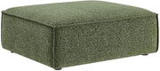 Modway Restore Upholstered Modular Ottoman in Foliage - Living Room Performance Fabric Footstool with Coil Seat Support and French Piping