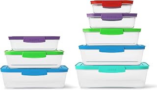Sistema Nest It Meal Prep Food Storage Containers with Lids, 8-Pack of Assorted Sizes, Airtight & Leak-Resistant, Dishwasher, Microwave, & Freezer-Safe, BPA-Free