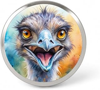 Angry Emu Watercolor Lapel Pin | Novelty Hat Backpack Accessory - Fun Collectible Gift for Any Occasion