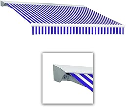 AWNTECH 10 FT. Destin Right Motorized Retractable Awning 120 in. W X 10.38 in. H X 96 in. D Acrylic Fabric in Bright Blue/White DR10-BBW